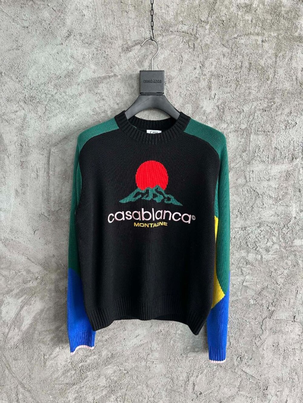 Casablanca Montagne Mount Fuji Color-Block Embroidered Sweater